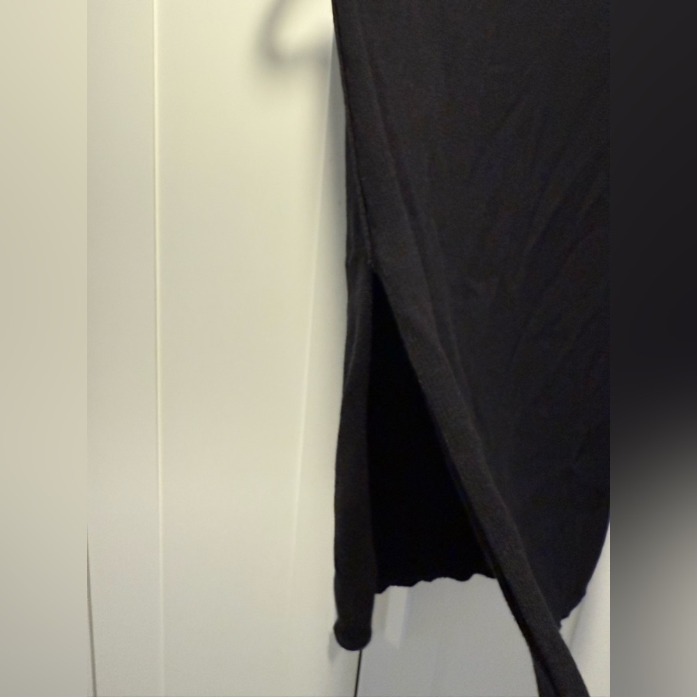Free People Golden Hour Black Ribbed Sweater Midi Skirt with Side Slit - Picture 10 of 12
